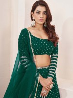 Teal Green Georgette Lehenga Choli